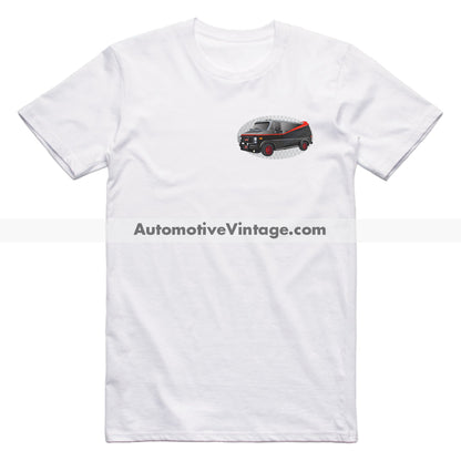 The ’A’ Team GMC Van Famous Car Chest Logo T-shirt White / S Famous Car T-Shirt