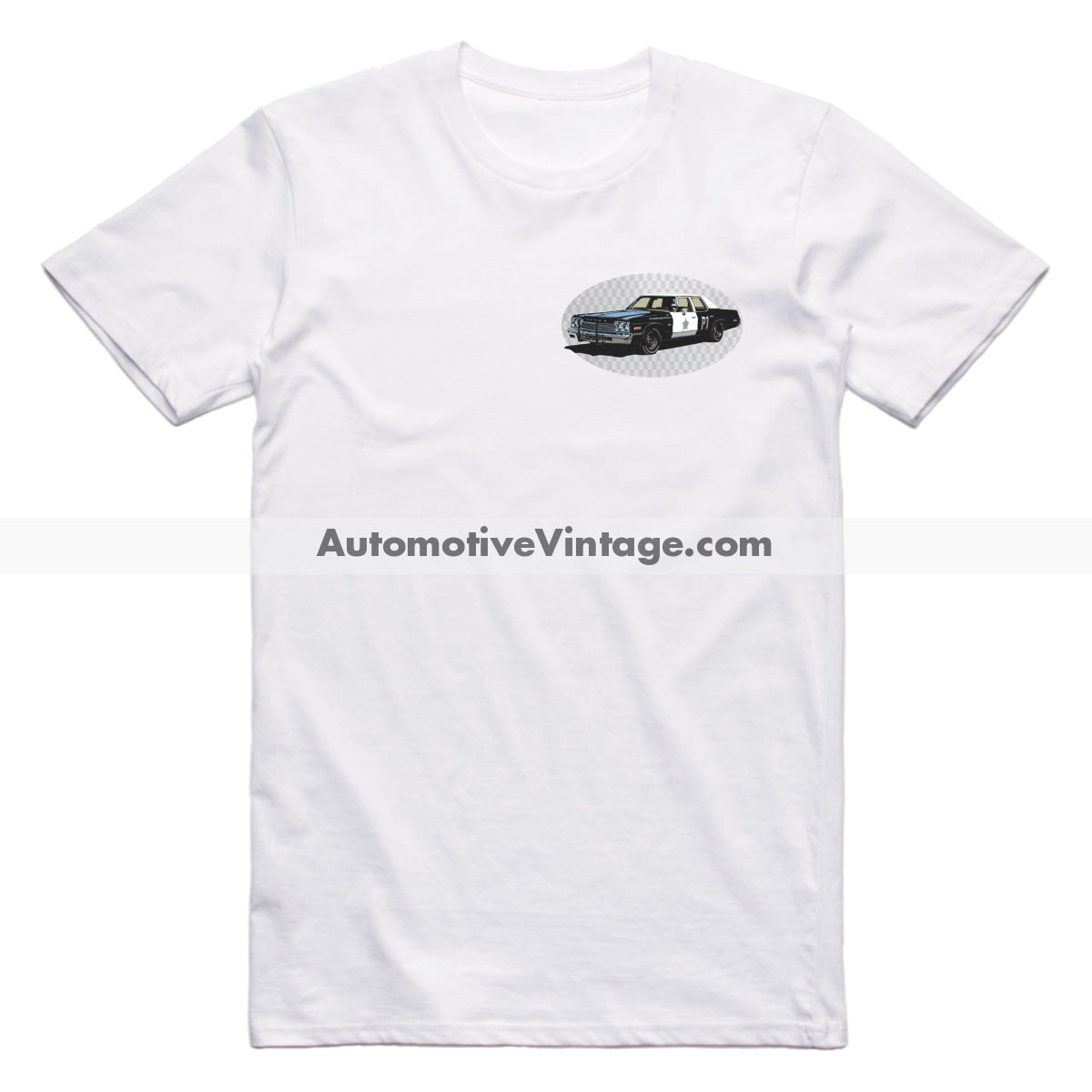 The Blues Brothers Dodge Monaco Famous Car Chest Logo T-shirt White / S Famous Car T-Shirt