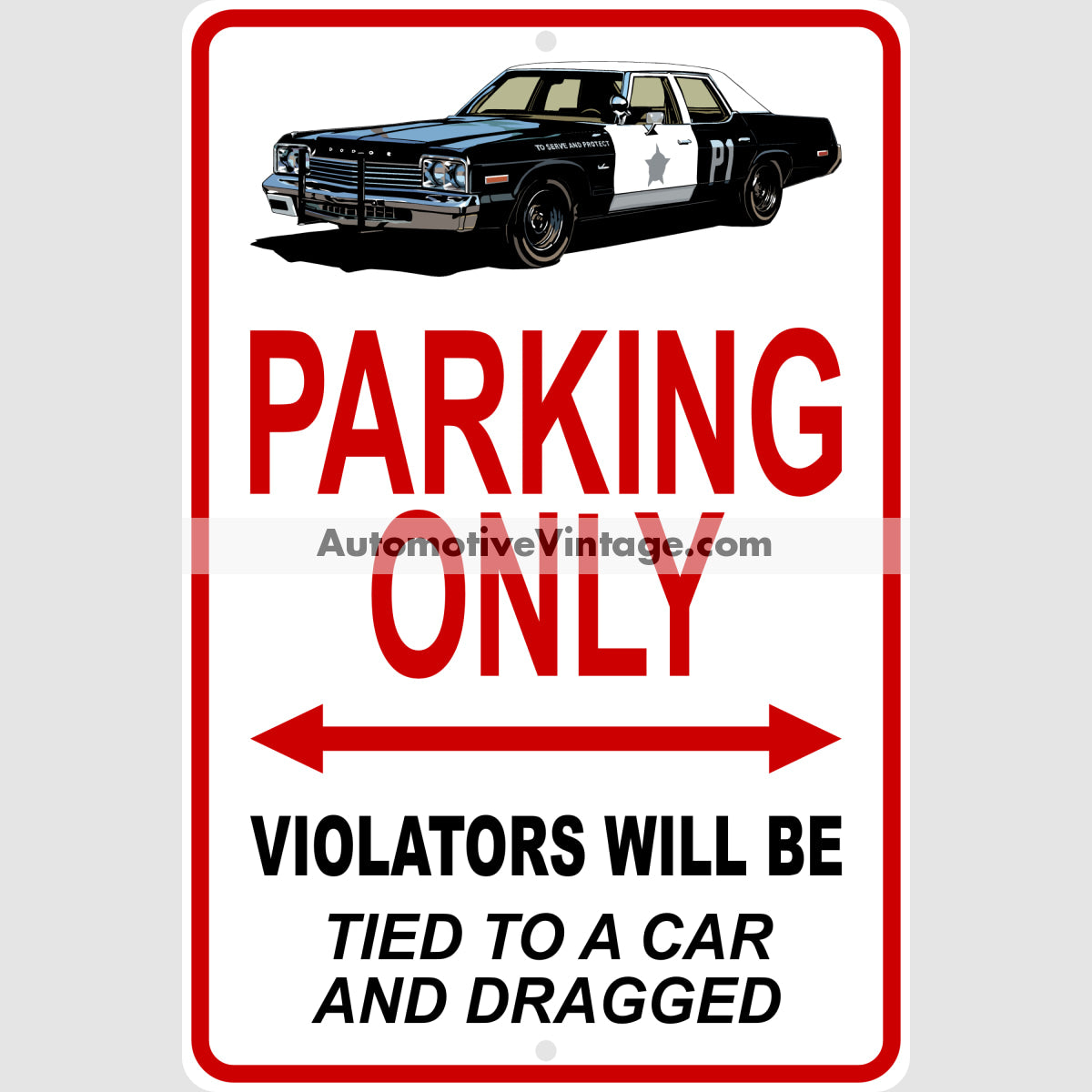 The Blues Brothers Dodge Monaco Famous Car Metal Parking Sign