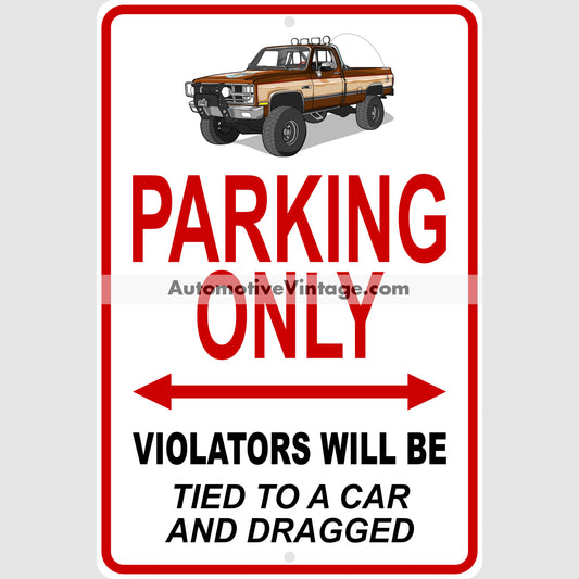 The Fall Guy Gmc Sierra Famous Car Metal Parking Sign