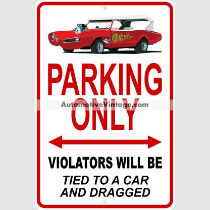 The Monkees Pontiac Gto Famous Car Metal Parking Sign