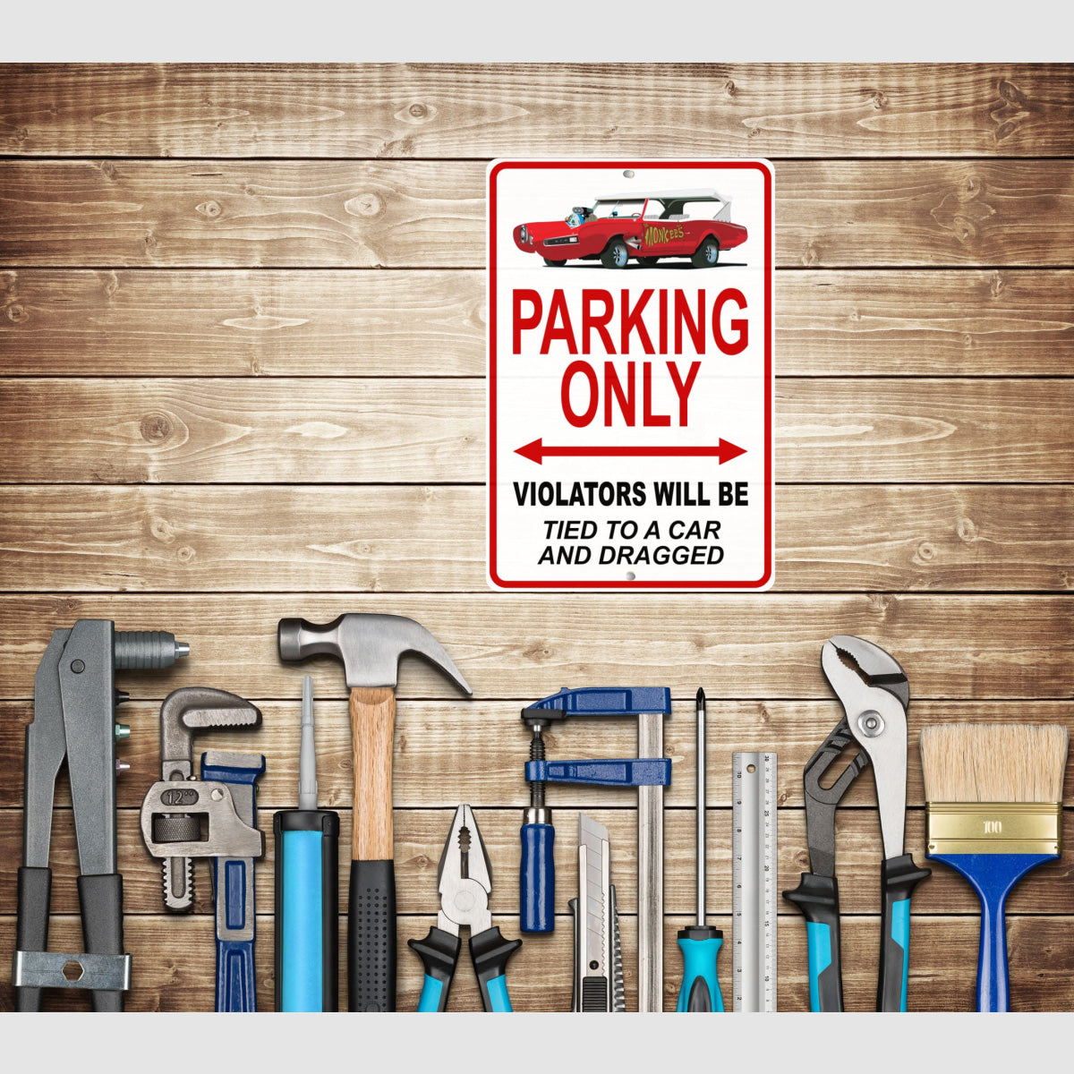 The Monkees Pontiac Gto Famous Car Metal Parking Sign