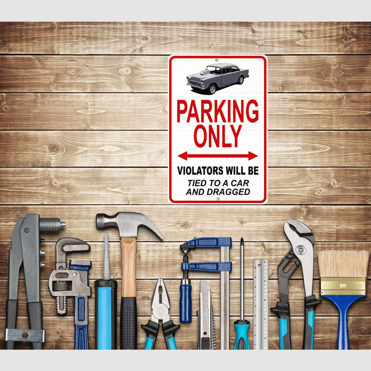 Two Lane Blacktop 55 Chevy Famous Car Metal Parking Sign