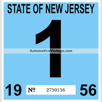 Vintage 1956 New Jersey Windshield Inspection Sticker 1 - January