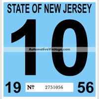 Vintage 1956 New Jersey Windshield Inspection Sticker 10 - October