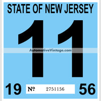 Vintage 1956 New Jersey Windshield Inspection Sticker 11 - November