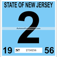 Vintage 1956 New Jersey Windshield Inspection Sticker 2 - February