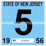 Vintage 1956 New Jersey Windshield Inspection Sticker 5 - May