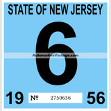 Vintage 1956 New Jersey Windshield Inspection Sticker 6 - June