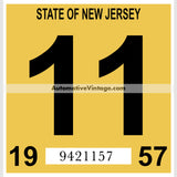 Vintage 1957 New Jersey Windshield Inspection Sticker 11 - November