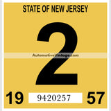 Vintage 1957 New Jersey Windshield Inspection Sticker 2 - February