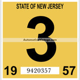 Vintage 1957 New Jersey Windshield Inspection Sticker 3 - March