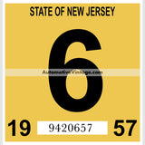 Vintage 1957 New Jersey Windshield Inspection Sticker 6 - June