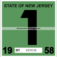 Vintage 1958 New Jersey Windshield Inspection Sticker 1 - January