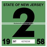 Vintage 1958 New Jersey Windshield Inspection Sticker 2 - February