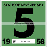 Vintage 1958 New Jersey Windshield Inspection Sticker 5 - May