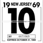 Vintage 1969 New Jersey Windshield Inspection Sticker 10 - October