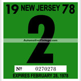 Vintage 1978 New Jersey Windshield Inspection Sticker 2 - February