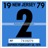 Vintage 1979 New Jersey Windshield Inspection Sticker 2 - February