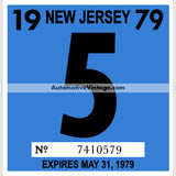 Vintage 1979 New Jersey Windshield Inspection Sticker 5 - May