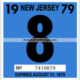 Vintage 1979 New Jersey Windshield Inspection Sticker 8 - August