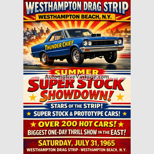 Westhampton Drag Strip New York Vintage Style Drag Racing Advertisement 8.5’’ x 11’’ Drag Racing Advertisement Poster