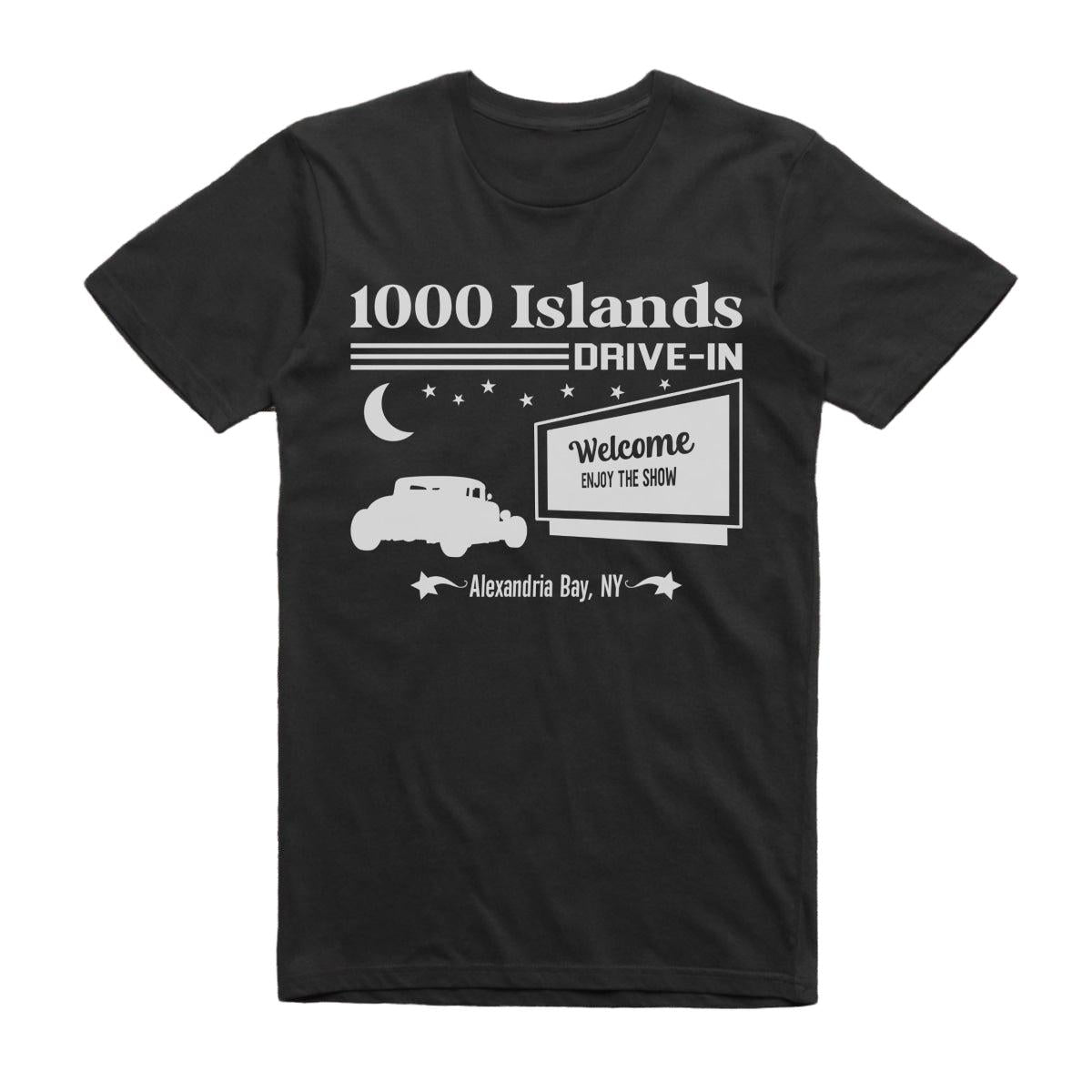 1000 Islands Drive-In Alexandria Bay New York Movie Theater T-Shirt Black / S Drive In T-Shirt