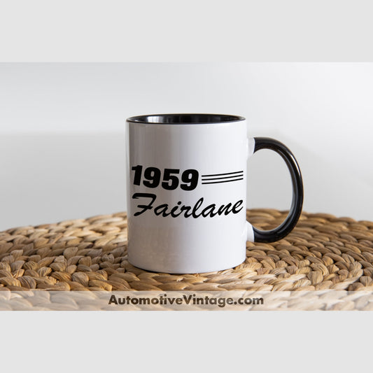 1959 Ford Fairlane Coffee Mug Black & White Two Tone Car Model