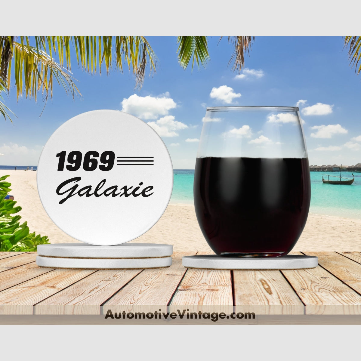 1969 Ford Galaxie Drink Coaster Set Car Model