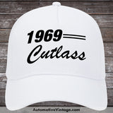 1969 Oldsmobile Cutlass Car Baseball Cap Hat White Model