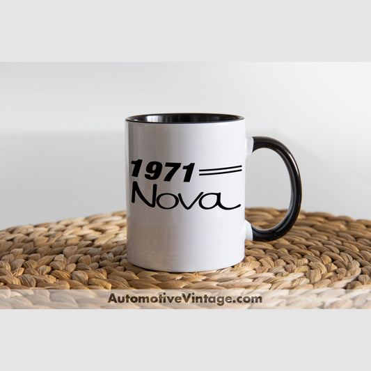1971 Chevrolet Nova Coffee Mug Black & White Two Tone Car Model