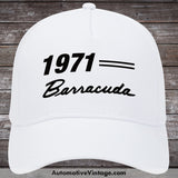 1971 Plymouth Barracuda Car Hat White Model
