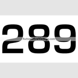 Ford 289 Engine Size Vinyl Decal Car Stickers (Pair)