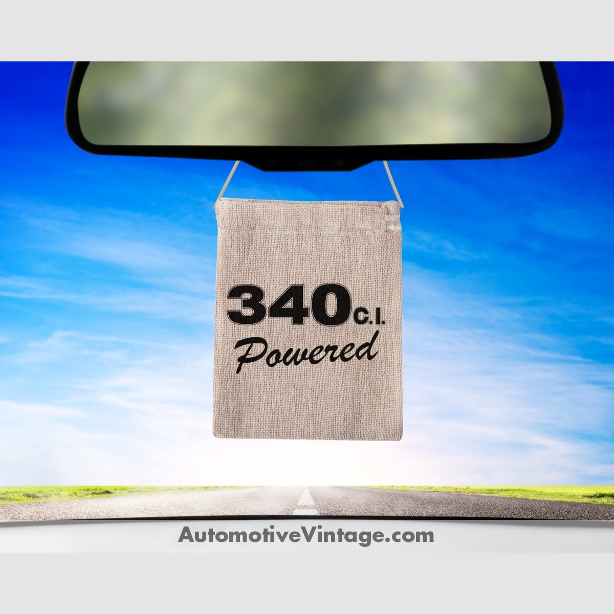 Plymouth 340 C.i. Powered Engine Size Burlap Bag Air Freshener Baby Powder Fresheners