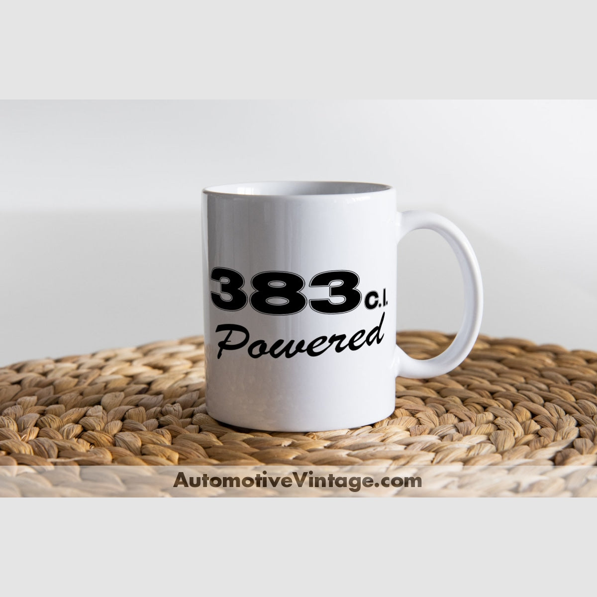 Plymouth 383 C.i. Powered Engine Size Coffee Mug White