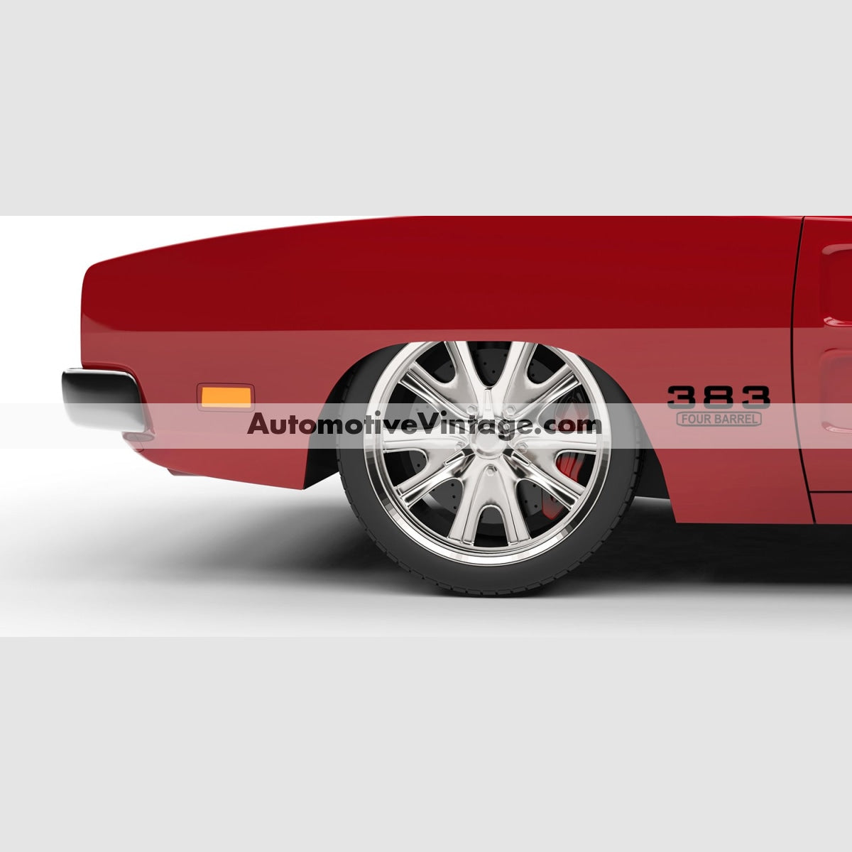 Chrysler Dodge Plymouth Mopar 383 Engine Size Vinyl Decal Car Stickers (Pair) Black