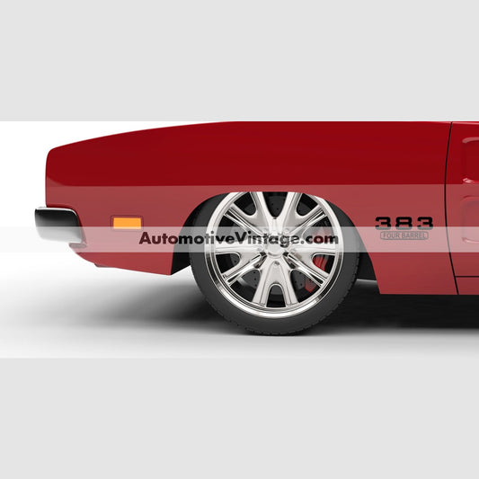 Chrysler Dodge Plymouth Mopar 383 Engine Size Vinyl Decal Car Stickers (Pair) Black