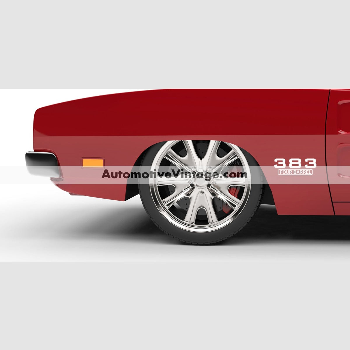 Chrysler Dodge Plymouth Mopar 383 Engine Size Vinyl Decal Car Stickers (Pair) White