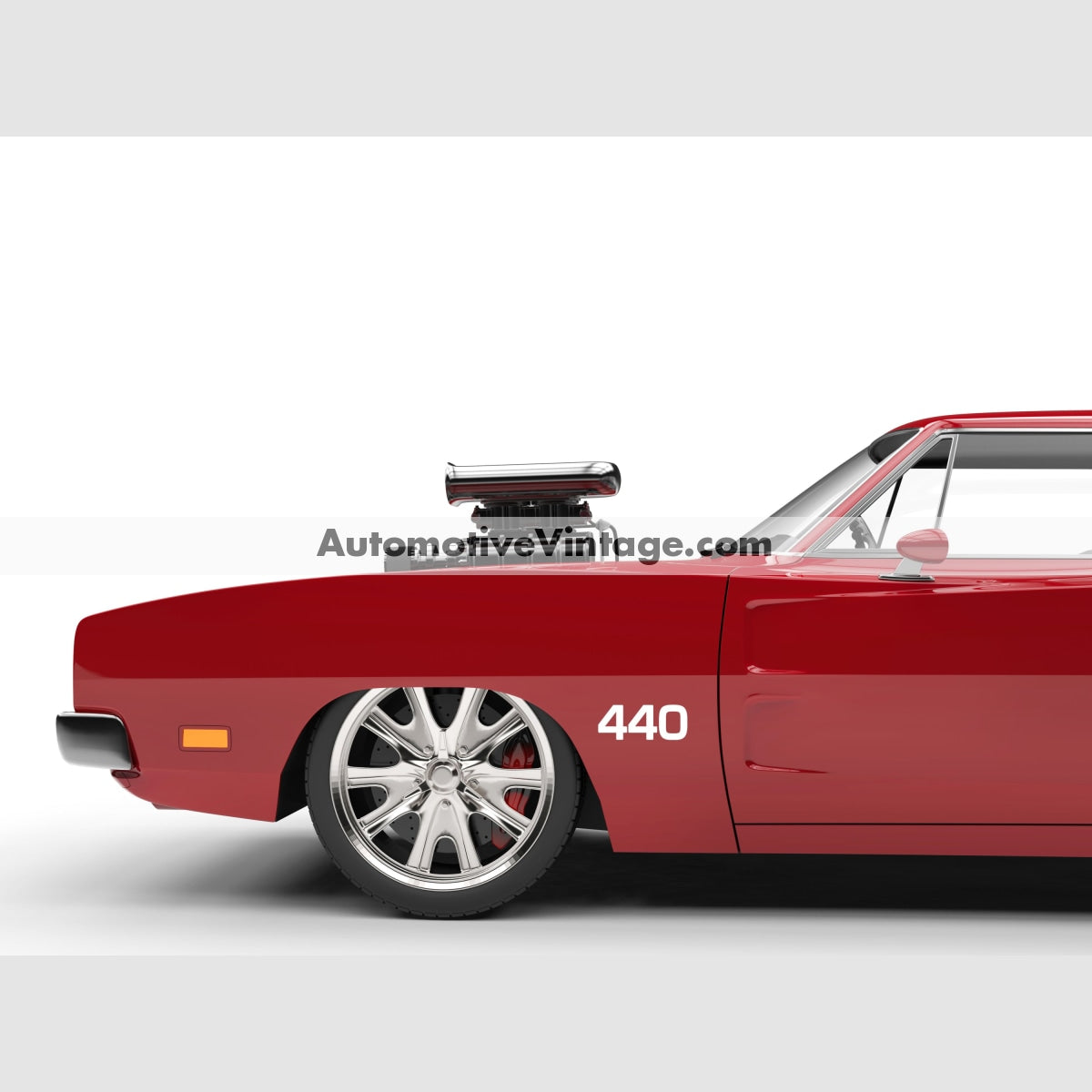 Chrysler Dodge Plymouth Mopar 440 Engine Size Vinyl Decal Car Stickers (Pair) White