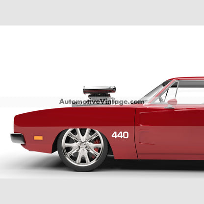 Chrysler Dodge Plymouth Mopar 440 Engine Size Vinyl Decal Car Stickers (Pair) White