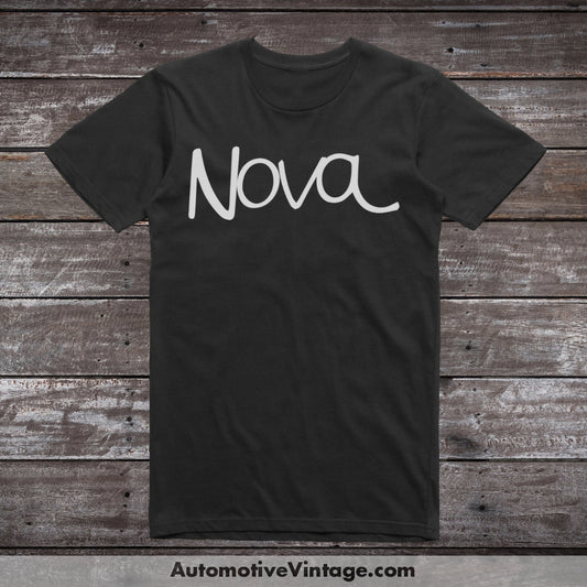 Chevrolet Nova Emblem 1970S Car Model T-Shirt Black / S T-Shirt