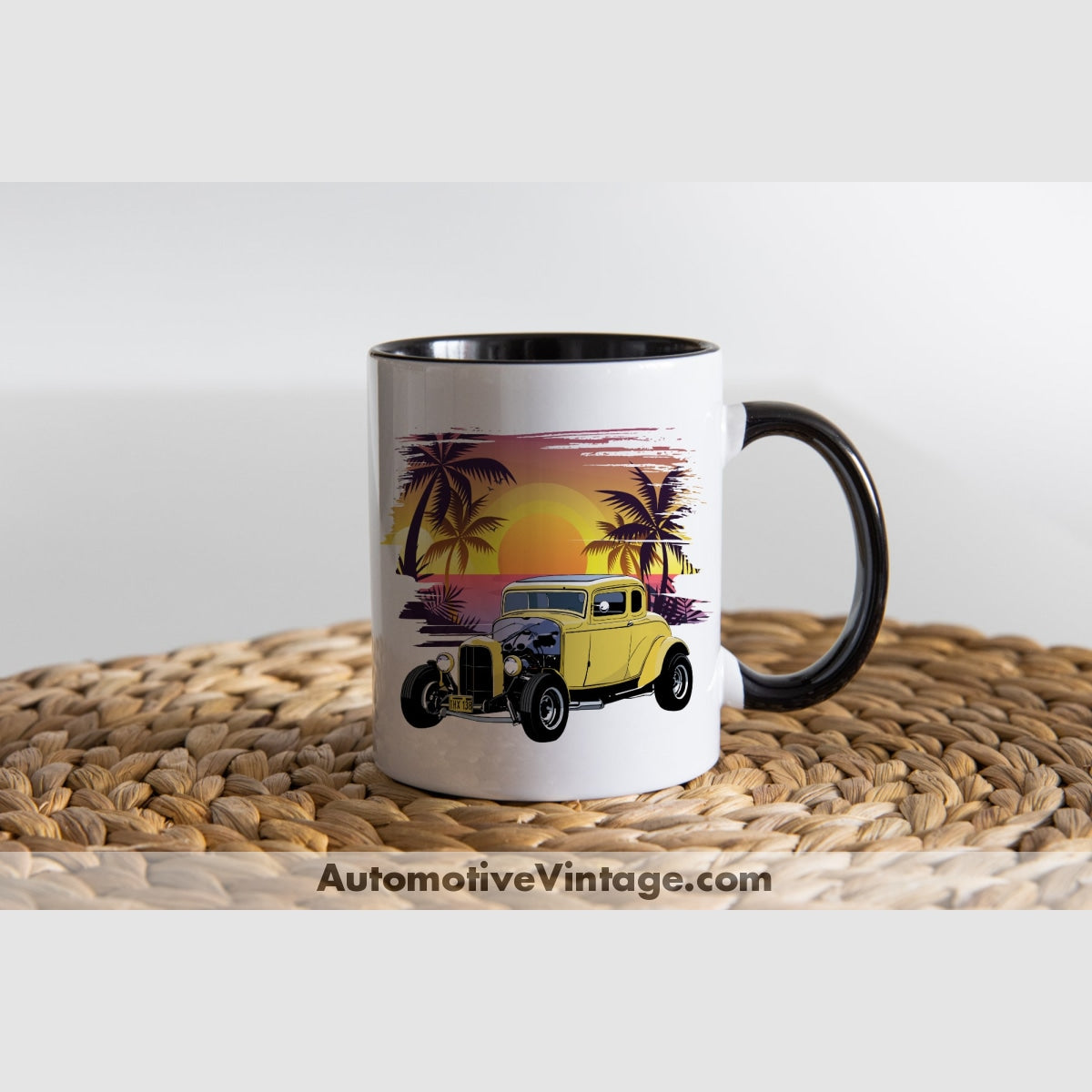 American Graffiti 1932 Ford Famous Car Coffee Mug Black & White Two Tone