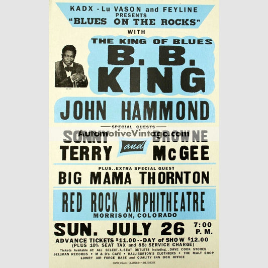 B.b. King Nostalgic Music 13 X 19 Concert Poster Wide High