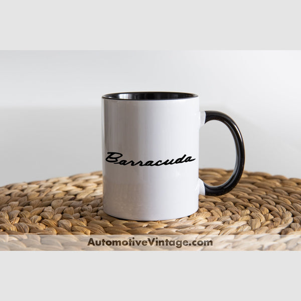 Plymouth Barracuda Coffee Mug Black & White Two Tone Car Model