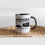 Border Drive-In Champlain New York Coffee Mug Black & White Two Tone Movie