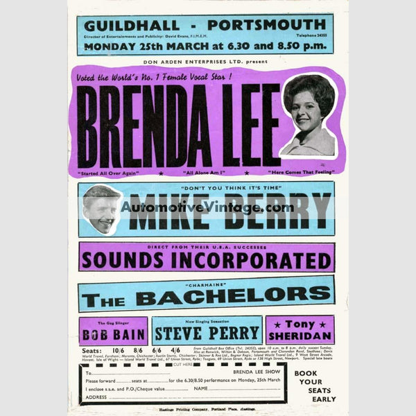 Brenda Lee Nostalgic Music 13 X 19 Concert Poster Wide High