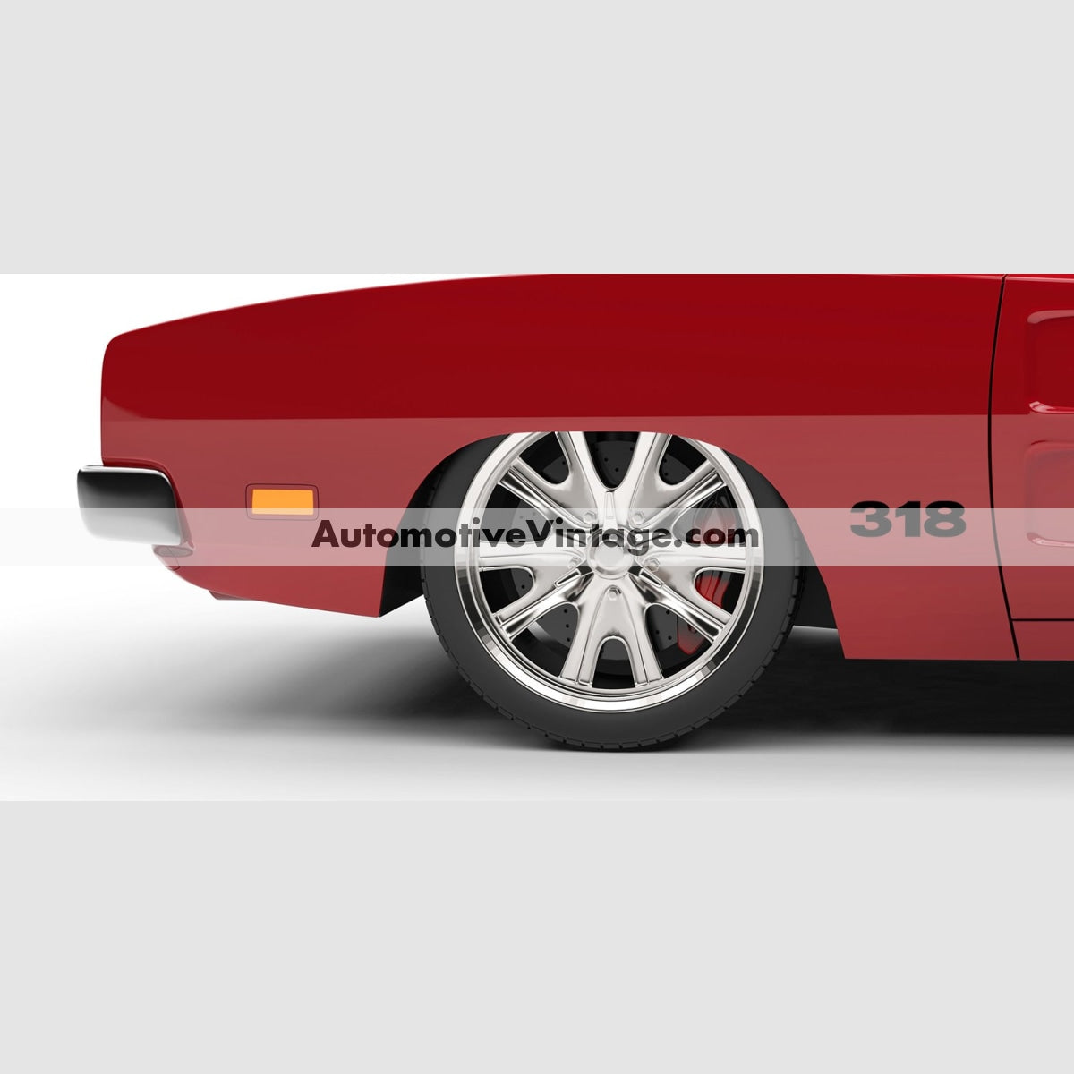 Chrysler Dodge Plymouth Mopar 318 Engine Size Vinyl Decal Car Stickers (Pair) Black