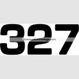 General Motors Chevrolet Chevy 327 Engine Size Vinyl Decal Car Stickers (Pair)