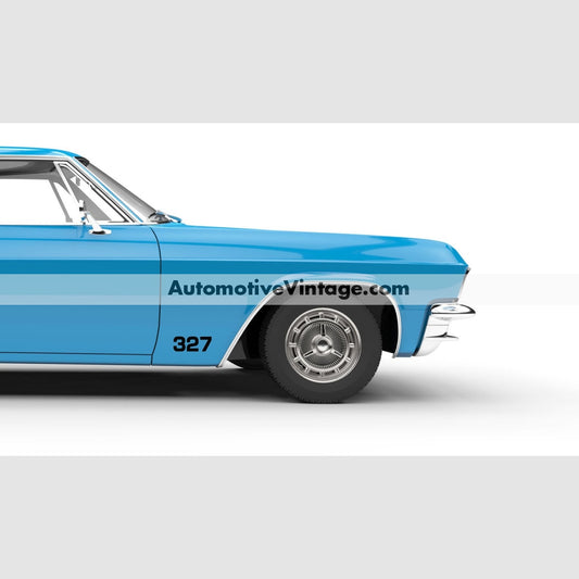 General Motors Chevrolet Chevy 327 Engine Size Vinyl Decal Car Stickers (Pair) Black