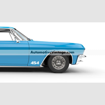 General Motors Chevrolet Chevy 454 Engine Size Vinyl Decal Car Stickers (Pair) White